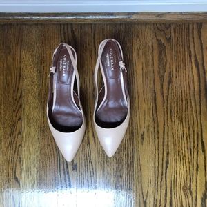 Cole Haan Leather Slingbacks Nude Heels sz 7.5B